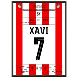 Xavi Simons mit Tor und Assist beim Heimsieg gegen Ajax 2023 50x70-cm-20x28-Schwarzer-Aluminiumrahmen