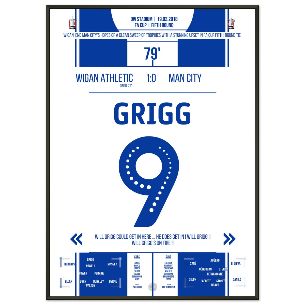 Will Grigg's on fire! Wigan becomes a cup nightmare for Man City once again.