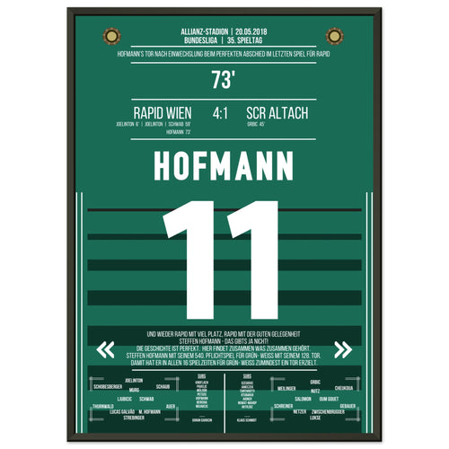 Les adieux parfaits d'Hofmann lors du dernier match pour le Rapid