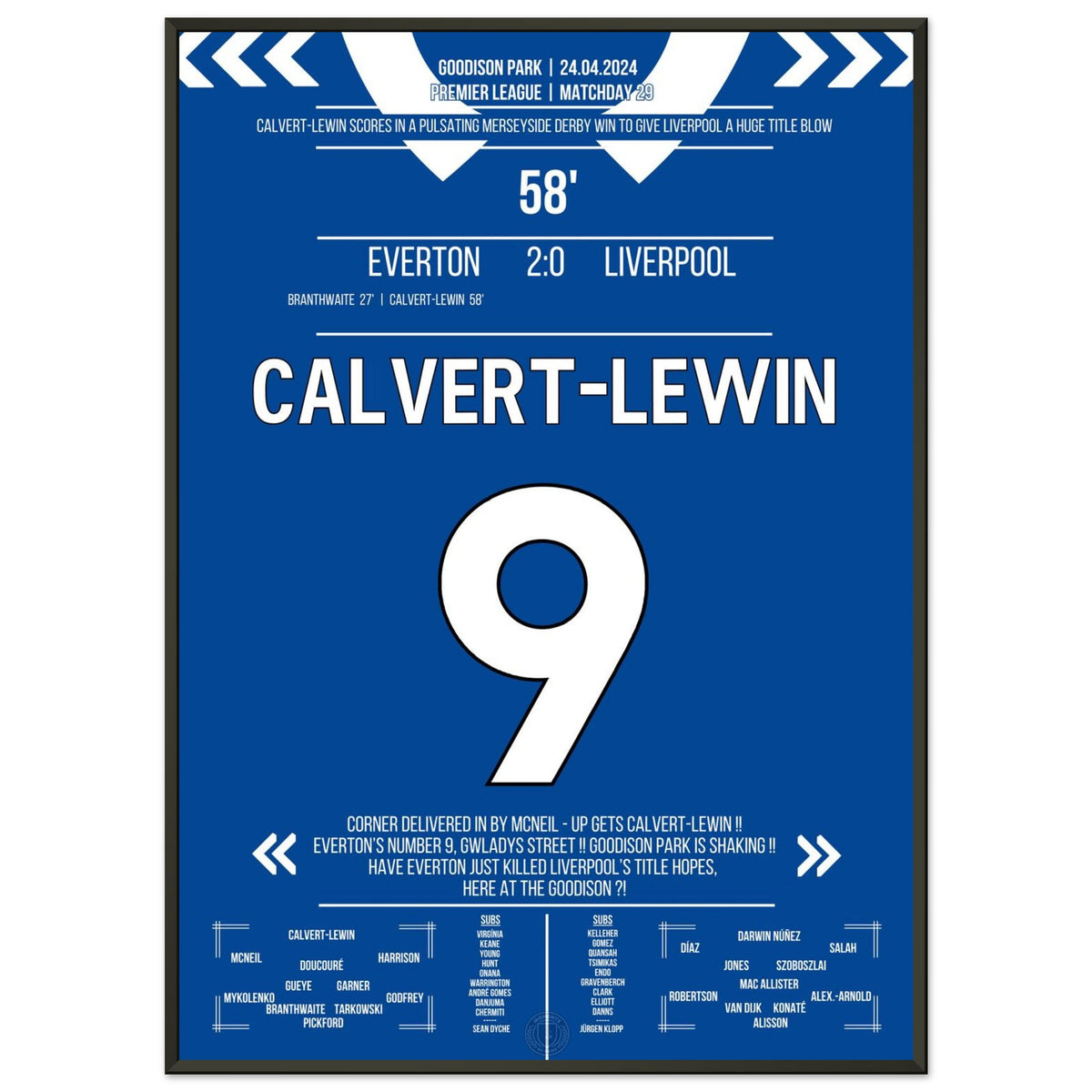 Calvert-Lewin marque pour remporter le derby du Merseyside