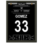 Mario Gomez Flugkopfball beim Derbysieg gegen Fenerbahce 2015 A4-21x29.7-cm-8x12-Schwarzer-Aluminiumrahmen