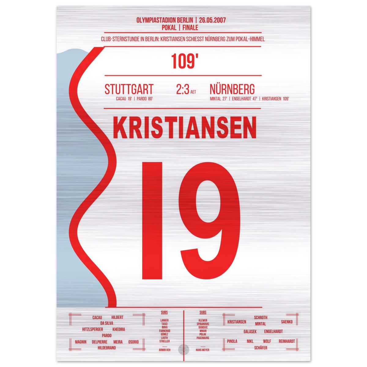 (Metal Print) Kristiansen marque pour remporter la coupe pour Nuremberg lors de la finale de la coupe 2007