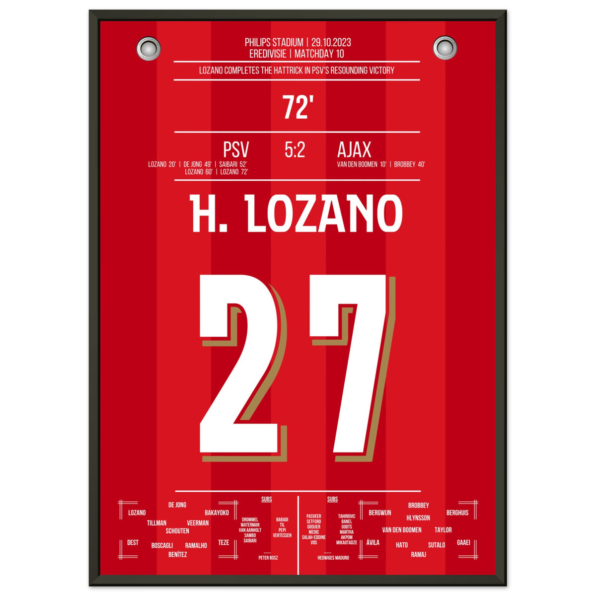Tour du chapeau de Lozano lors du 5-2 contre l'Ajax