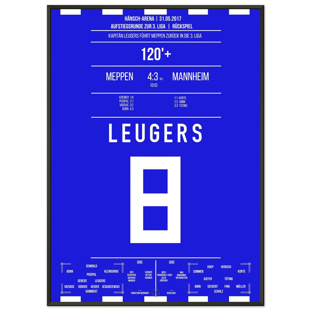Captain Leugers leads Meppen back to the 3rd League 2017
