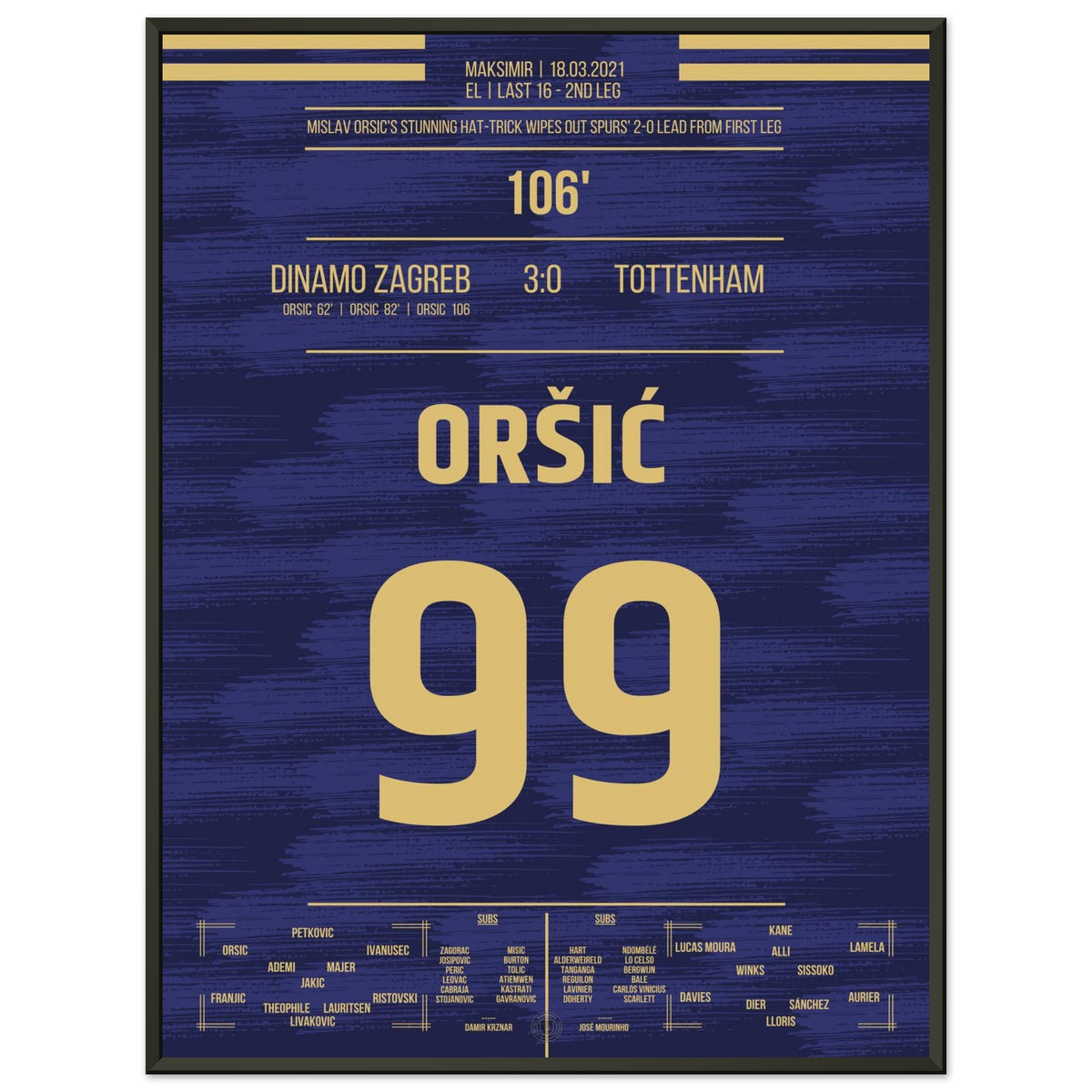 Orsic scores a hat-trick to take Dinamo into the quarter-finals.