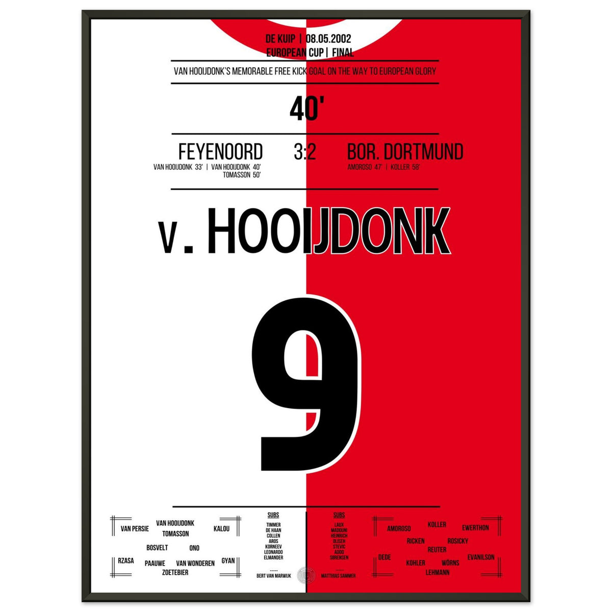 But sur coup franc de Van Hooijdonk lors du triomphe de Feyenoord en Coupe d'Europe en 2002