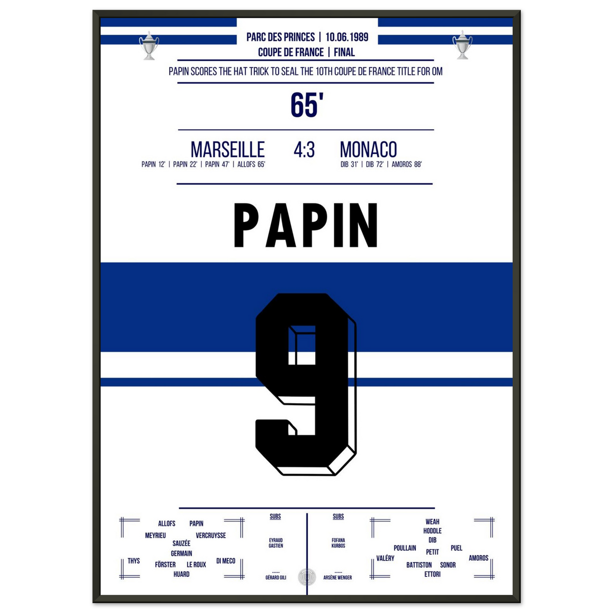 Le triplé de Papin mène Marseille à la victoire en Coupe en 1989