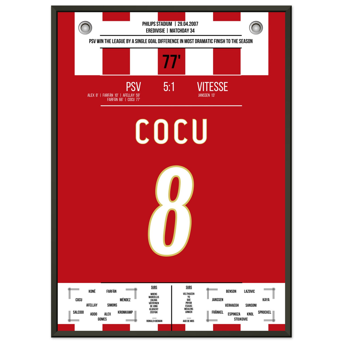 Un pur drame ! Cocu propulse le PSV vers le titre de champion