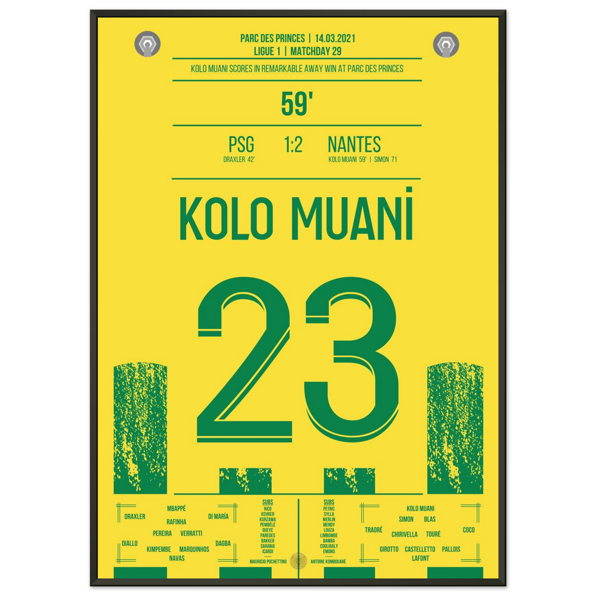 Kolo Muani fires Nantes to a sensational away victory in Paris