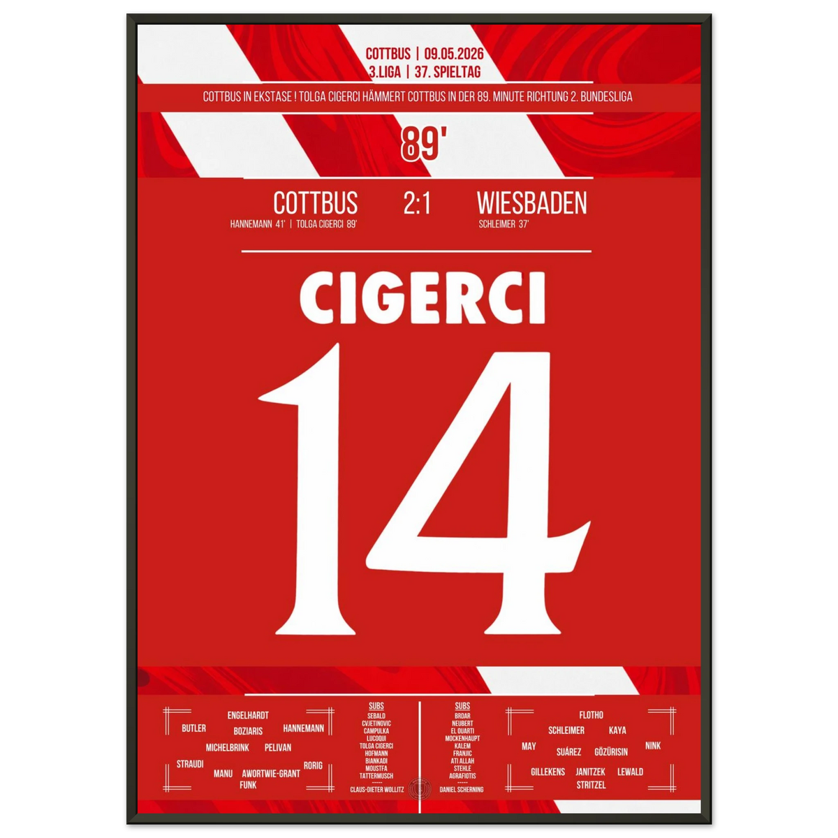 Tolga Cigerci propulse Cottbus vers une victoire tardive dans la course à la promotion