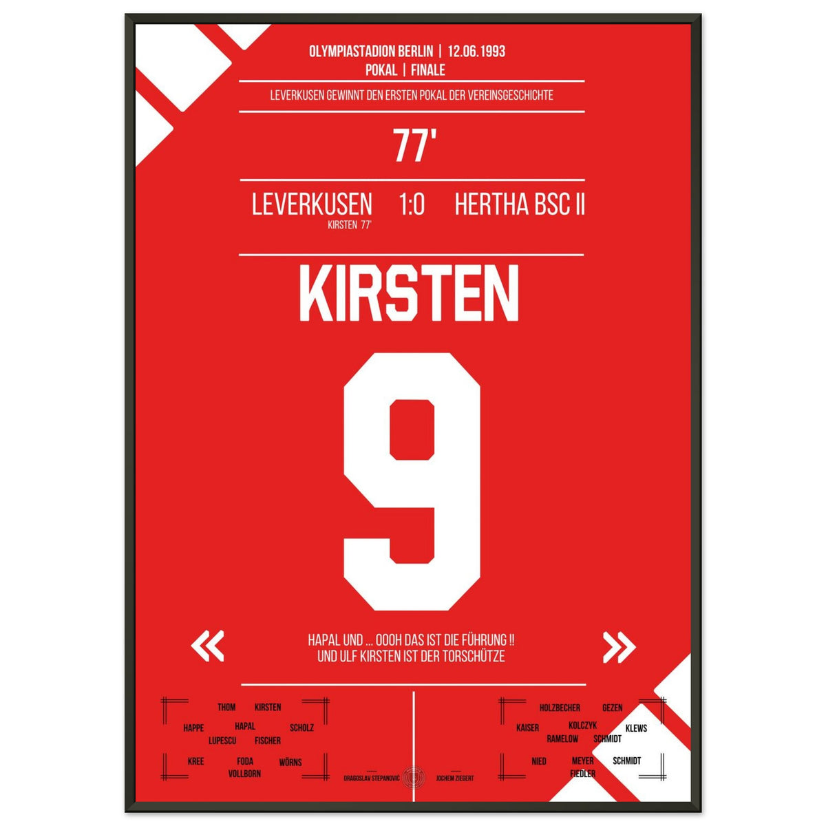 Ulf Kirsten with the decisive winning goal in the 1993 Cup Final