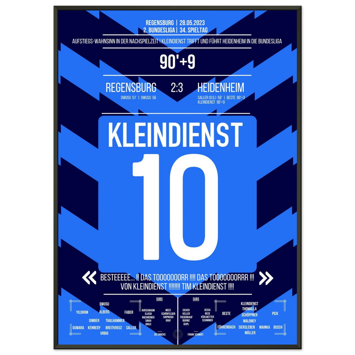 Tim Kleindienst avec le but de la montée pour Heidenheim