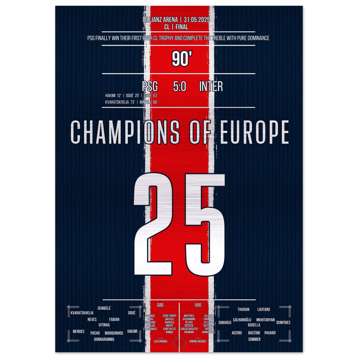 (Metal Print) Enfin immortel : Paris se couronne roi de l'Europe à Munich !