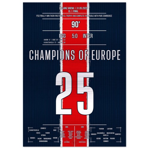 (Metal Print) Finally immortal: Paris crowns itself King of Europe in Munich!