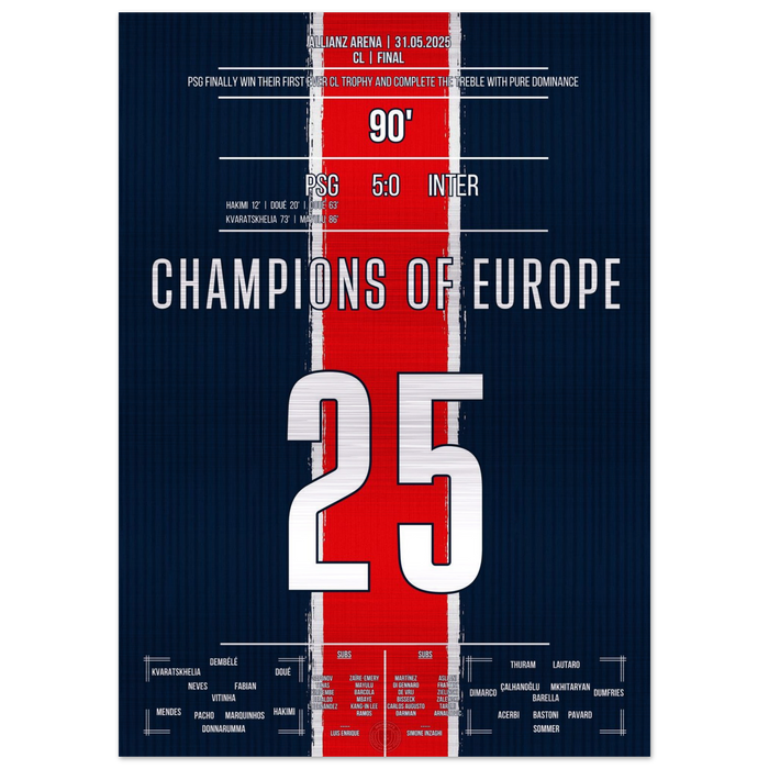 (Metal Print) Enfin immortel : Paris se couronne roi de l'Europe à Munich !