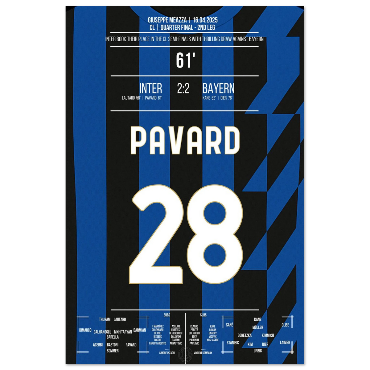 Pavard marque contre l'ancien club et mène l'Inter en demi-finale