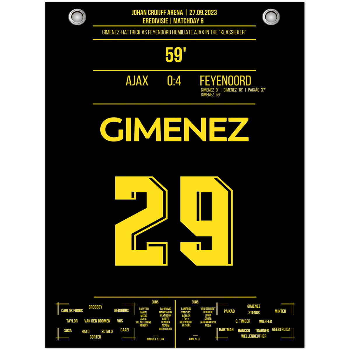 Tour du chapeau de Gimenez lors d'une victoire 4-0 au « Klassieker » 2023