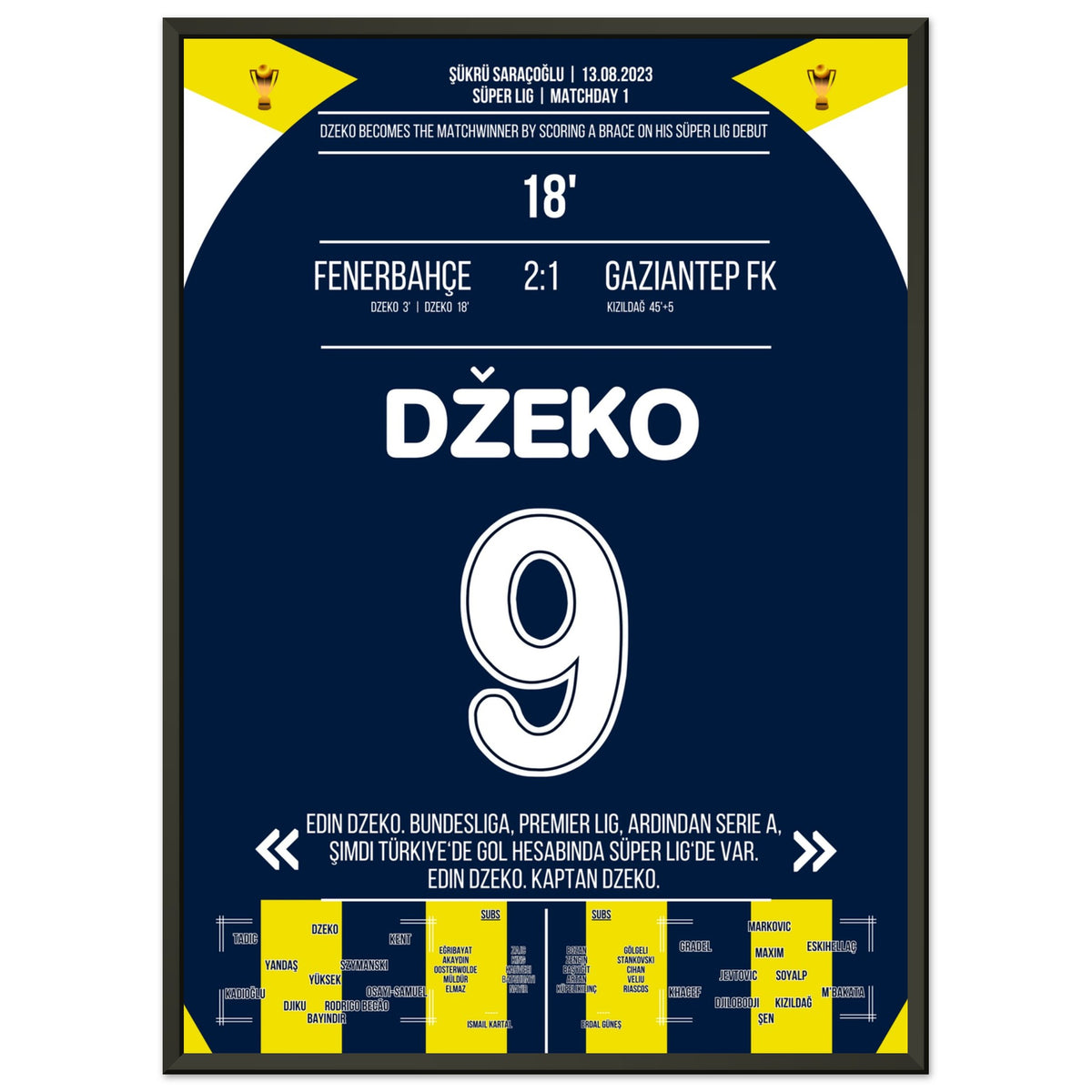 Dzeko marque deux fois lors de ses débuts lors de la première journée pour Fenerbahce