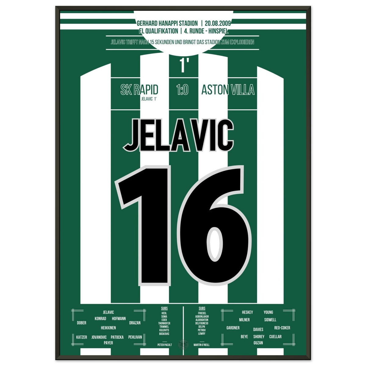 Le score de Jelavic donne au Rapid l'avantage contre Villa après 15 secondes