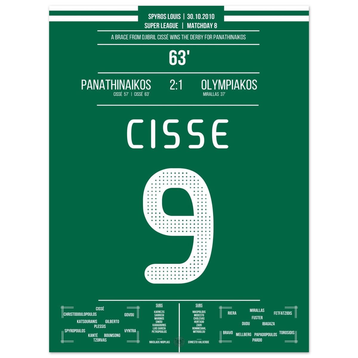 Cissé mène le Panathinaikos à la victoire du derby avec 2 buts