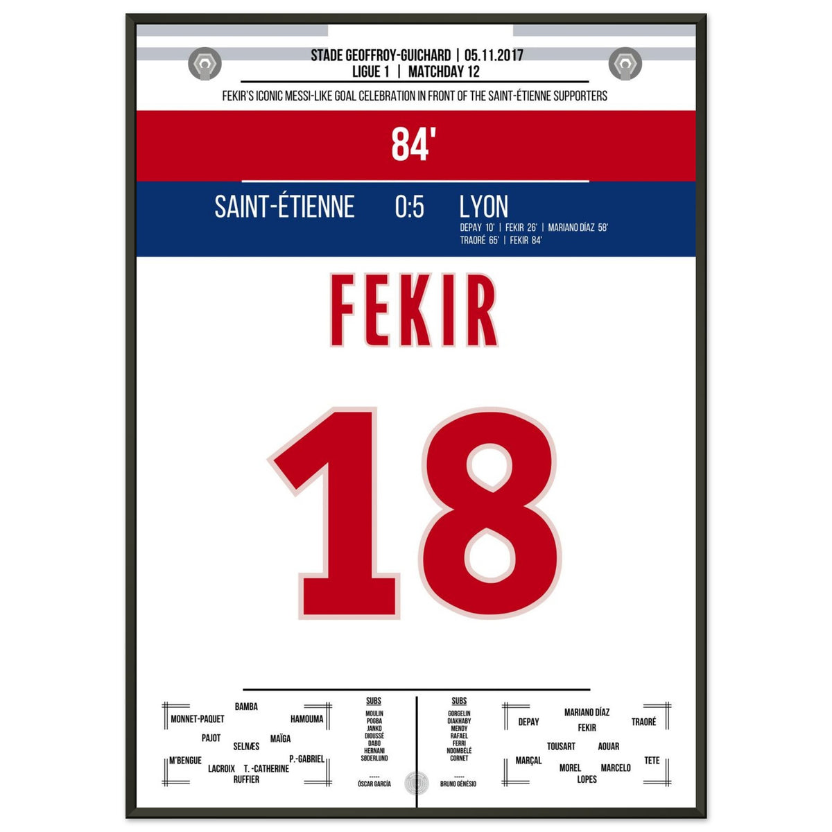 La célébration du but de Fekir contre Saint-Etienne en 2017