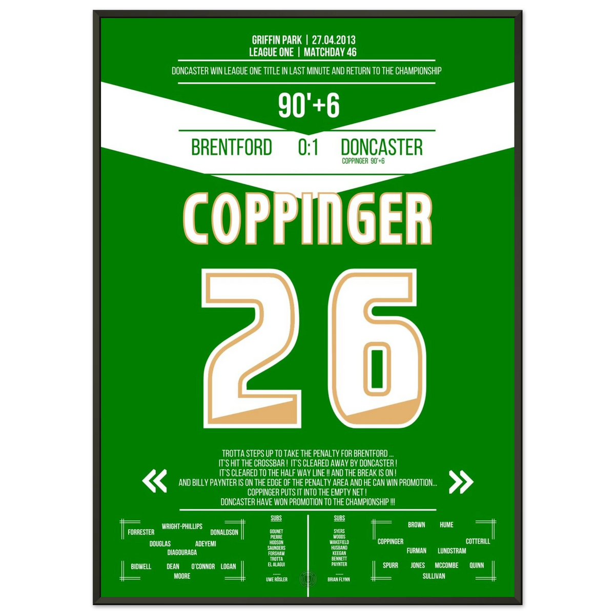 Coppinger renvoie Doncaster dans le championnat à la dernière minute