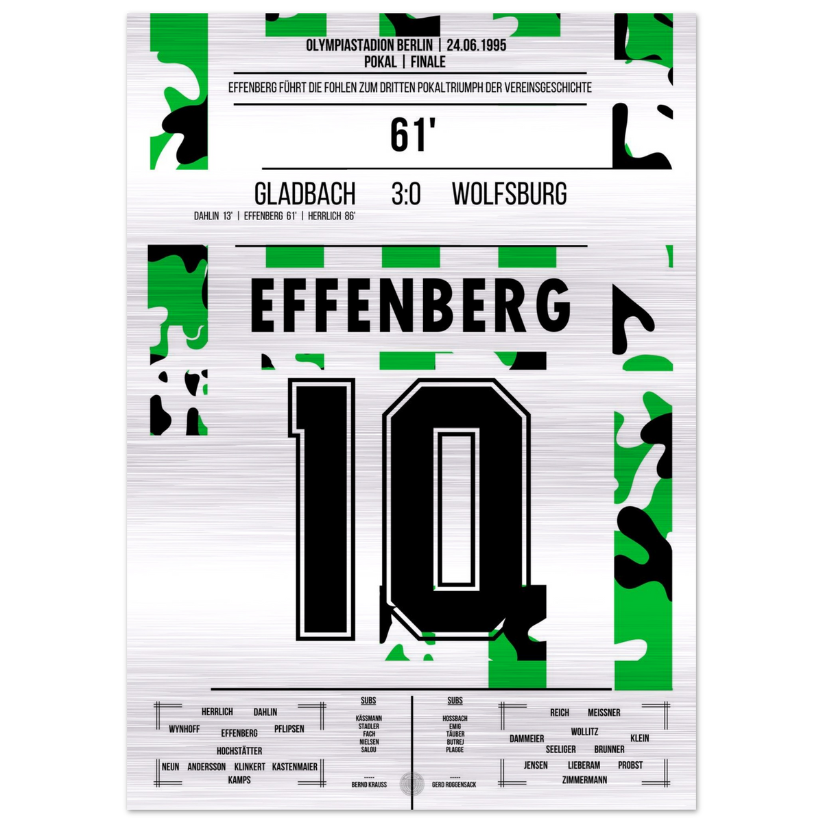 (Metal Print) Effenberg pour la victoire 2-0 en coupe contre Wolfsburg en 1995