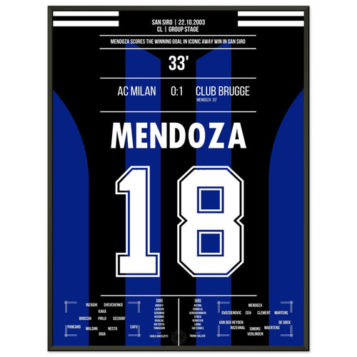 Mendoza marque lors de la légendaire victoire à l'extérieur à San Siro en 2003