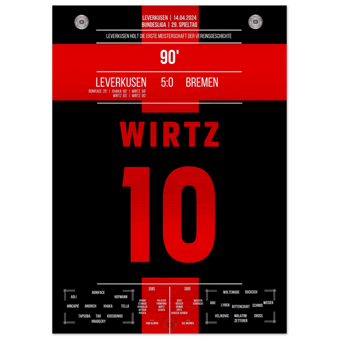 (Metal Print) Le premier titre de champion de Leverkusen