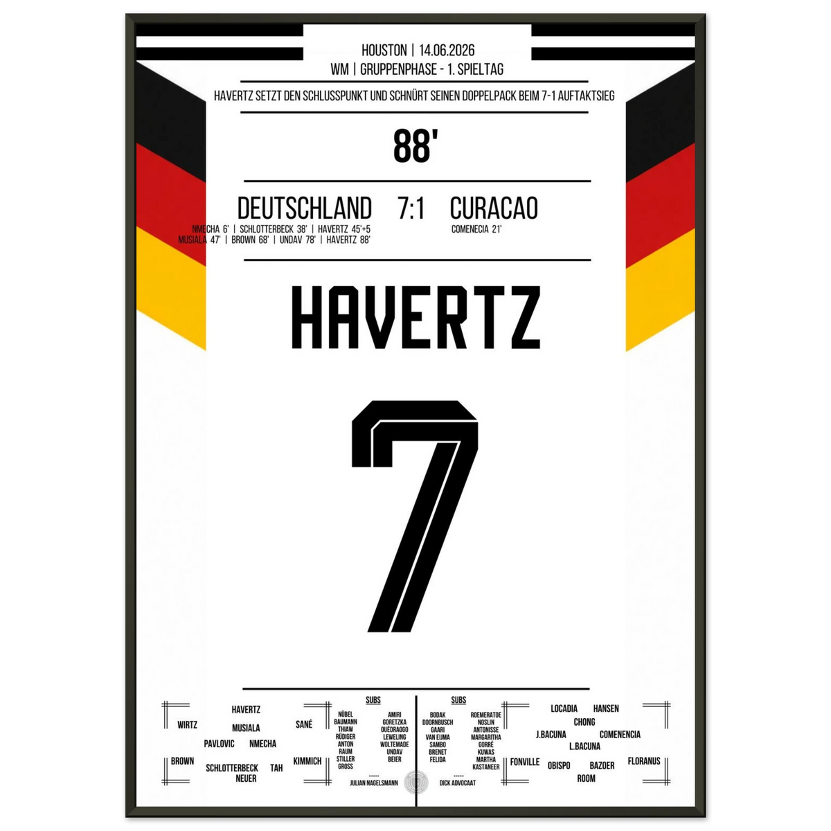 Havertz réalise un doublé lors de la victoire 7-1 en ouverture de la Coupe du monde