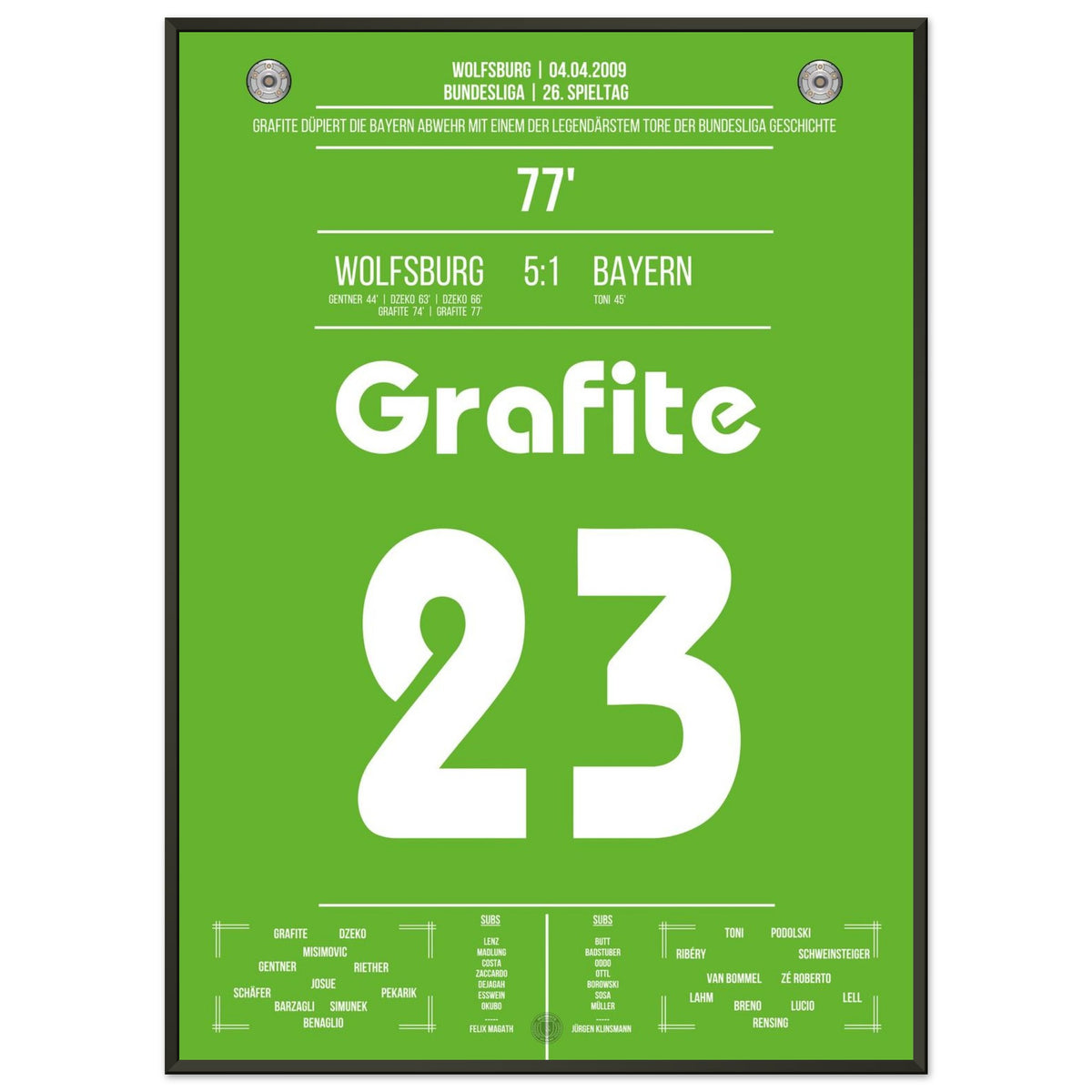 Grafite's legendäres Tor in Wolfsburg's 5-1 Sieg gegen die Bayern 2009