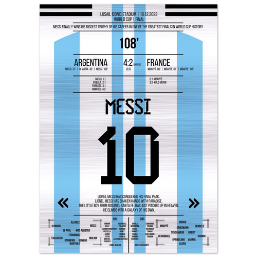 (Metal Print) Messi's World Cup triumph to immortality