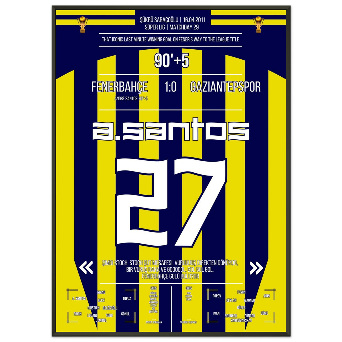 Le but décisif d'André Santos sur la voie de Fener pour remporter le championnat