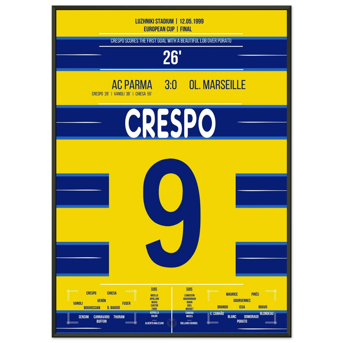 Le but de Crespo lors du triomphe de Parme en Coupe d'Europe en 1999