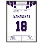 Ivanauskas Weltklasse-Fallrückzieher zu Austria's Meisterschaft 1993 50x70-cm-20x28-Schwarzer-Aluminiumrahmen