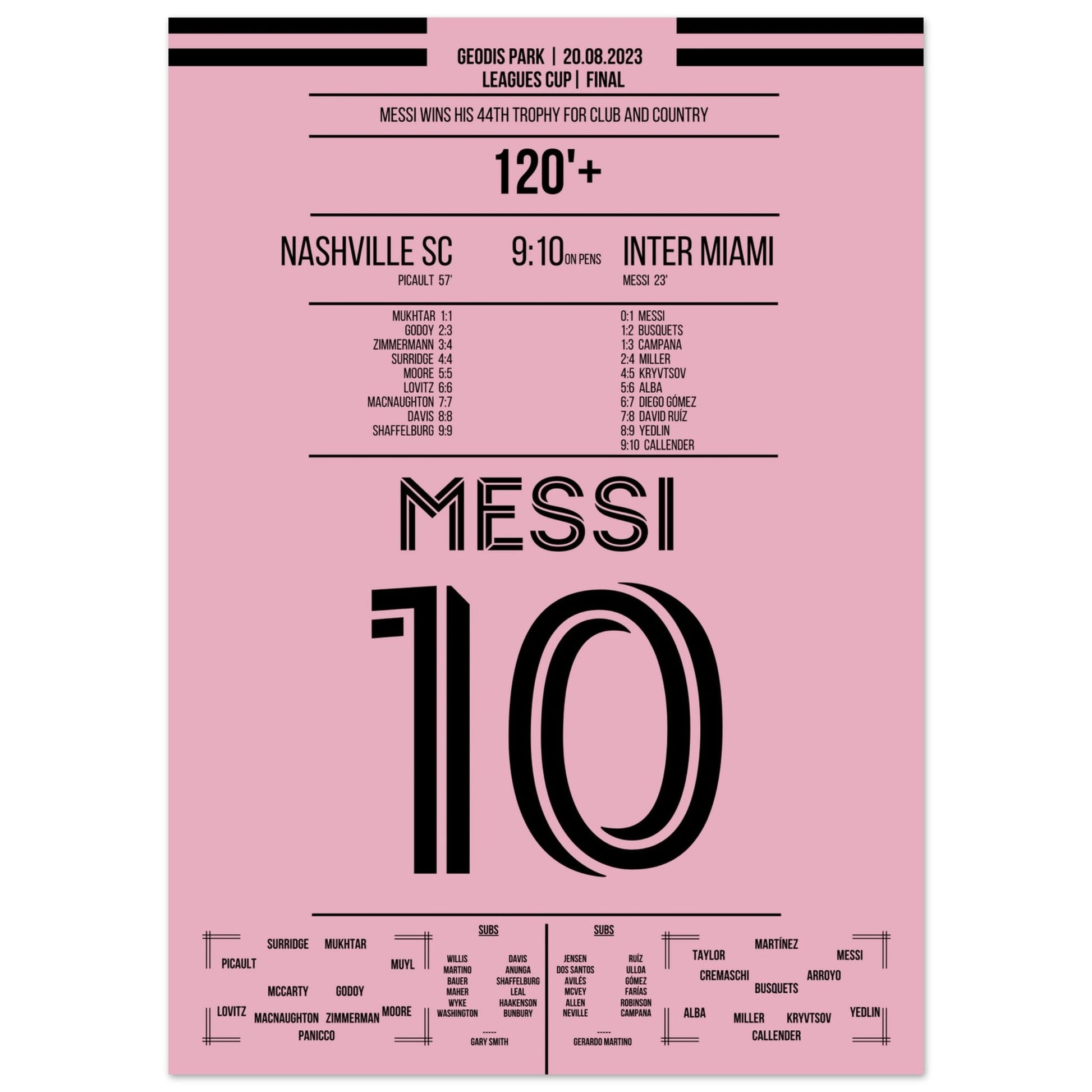 Messi gewinnt den 44. Titel seiner Karriere 50x70-cm-20x28-Ohne-Rahmen