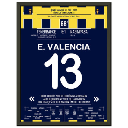 Viererpack von Enner Valencia gegen Kasimpasa in 2023 30x40-cm-12x16-Schwarzer-Aluminiumrahmen