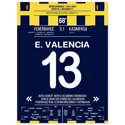 Viererpack von Enner Valencia gegen Kasimpasa in 2023 45x60-cm-18x24-Ohne-Rahmen