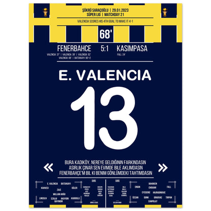Viererpack von Enner Valencia gegen Kasimpasa in 2023 30x40-cm-12x16-Ohne-Rahmen