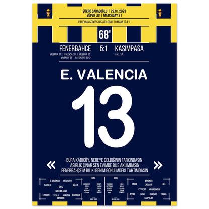 Viererpack von Enner Valencia gegen Kasimpasa in 2023 50x70-cm-20x28-Ohne-Rahmen