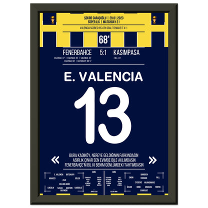Viererpack von Enner Valencia gegen Kasimpasa in 2023 A4-21x29.7-cm-8x12-Schwarzer-Aluminiumrahmen